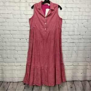 La Cera Maxi Dress Women's Size S Magenta Cottage Prairie Coastal Core Tiered